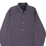 TED BAKER Mens Shirt Blue Geometric Long Sleeve M