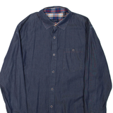TED BAKER Mens Plain Shirt Blue Long Sleeve S