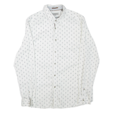 TED BAKER Mens Shirt White Geometric Long Sleeve L