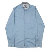 TED BAKER Mens Shirt Blue Geometric Long Sleeve L