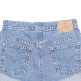 LEVI'S Turn Up 505 Womens Denim Shorts Blue Relaxed XS W26