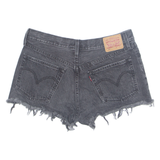 LEVI'S Cut Off 501 Womens Denim Shorts Black Relaxed M W32