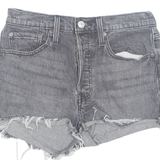 LEVI'S Cut Off 501 Womens Denim Shorts Black Relaxed S W27