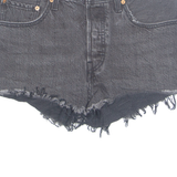 LEVI'S Cut Off 501 Womens Denim Shorts Black Relaxed M W30