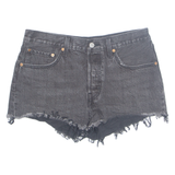 LEVI'S Cut Off 501 Womens Denim Shorts Black Relaxed M W30