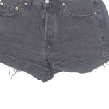 LEVI'S Cut Off 501 Womens Denim Shorts Black Relaxed S W28