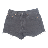 LEVI'S Cut Off 501 Womens Denim Shorts Black Relaxed S W28