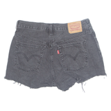 LEVI'S Cut Off 501 Womens Denim Shorts Black Relaxed S W28