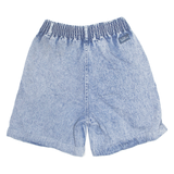 High Waisted Turn Up Womens Denim Shorts Blue Relaxed 90s S W25