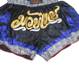 MAX SPORTS Fight Wear Mens Sports Shorts Blue Relaxed Crazy Pattern L W24