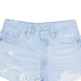 LEVI'S Cut Off 501 Womens Denim Shorts Blue M W30