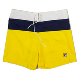 FILA Mens Casual Shorts Yellow Striped M W32