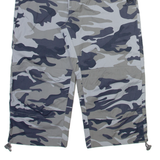 CROSBY Mens Casual Shorts Grey Relaxed Camouflage M W32