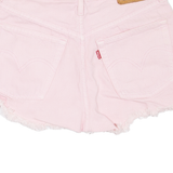 LEVI'S 501 BIG E Cut-Off Womens Denim Shorts Pink XS W25