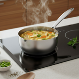 Anygleam Stock Pot Silver Non-Stick Stainless Steel Kitchen Snow Pan Noodle Soup with Lid Cooker Universal Cookware