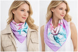 Anyyou Fashion Premium Satin Square Scarf – Light Purple Silk-Feel Neckwrap for Women