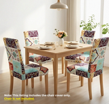 Anyseat White Floral Print Pattern Print Elastic Chair Cover – Plain Dining Slipcover & Home Décor
