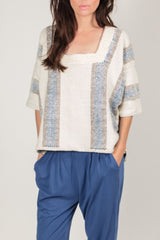 Zoe Hand-Woven Organic Cotton Top - White