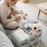 Anysort Mommy Diaper Bag Light Grey Organizer Multifunctional Newborn Things Nursery Stackers and Caddies Pouch Large Storage