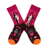 Anyfootwear 5 Pairs Size 5-9 Women Fashion Socks Combed Cotton Abstract Art Oil Painting Print Novelty Funny Colorful Crew Socks Casual Christmas Gift
