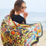 Anyyou 100% Mulberry Silk Multicolor Scarf Women Luxury Long Shawl – Beach Wear, Swimwear Cover Up, Pashmina Face Shield Foulard Fashion Accessory