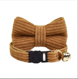 Anypet Small Choco Brown Bow Cat Collar with Safety Buckle, Bell & Durable Adjustable Strap – Stylish Comfortable Pet Accessory for Cats