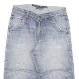 D FLAG Mens Denim Blue Casual Shorts XL W32 Cotton Blend Relaxed Fit