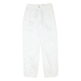 CATARINA Womens Cotton Blend White Relaxed Straight Trousers W28 L29 Stylish