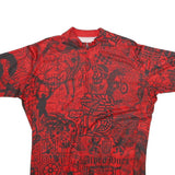 TWIN SIX Mens Red & Black Graphic T-Shirt XL Short Sleeve Crew Neck Cycling