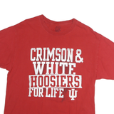 PRO EDGE Mens Red Crimson & White Hoosiers For Life Graphic T-Shirt L Crew Neck