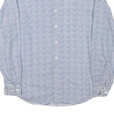 NAUTICA Mens Blue & White Striped Shirt L Cotton Blend Casual Summer Classic