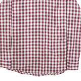 WRANGLER Mens Red & White Checked Shirt M Classic Button Down Cotton Casual