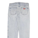 DICKIES Mens Jeans Blue Regular Straight Denim Light W33 L30 Classic Zip Cotton