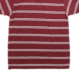 CUCAMONGA Mens Maroon & White Striped Short Sleeve Polo Shirt M Casual Comfort