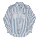 WRANGLER Mens Blue & White Stripe Western Shirt M Classic Button Design