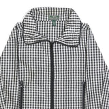 LAUREN RALPH LAUREN Womens Black & White Checked Zip Jacket L Polyester Casual