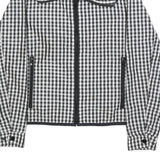 LAUREN RALPH LAUREN Womens Black & White Checked Zip Jacket L Polyester Casual
