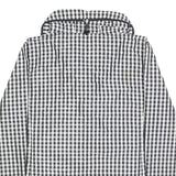 LAUREN RALPH LAUREN Womens Black & White Checked Zip Jacket L Polyester Casual