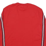 TOMMY HILFIGER Mens Red Long Sleeve Crew Neck XL Cotton Blend T-Shirt Striped
