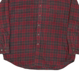 ST JOHNS BAY Mens Red & Grey Checked Shirt XL Button Front Casual Cotton Blend