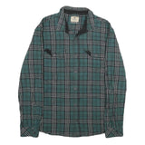 WIND RIVER Mens Green & Black Check Shirt L Cotton Long Sleeve Casual