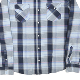 LEVI'S Mens Blue & Grey Plaid Shirt L Cotton Blend Casual Long Sleeve Button