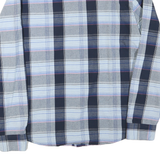 LEVI'S Mens Blue & Grey Plaid Shirt L Cotton Blend Casual Long Sleeve Button