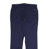 CALVIN KLEIN Womens Cotton Blend Navy Regular Fit Trousers W31 L27 Zip Casual