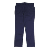 CALVIN KLEIN Womens Cotton Blend Navy Regular Fit Trousers W31 L27 Zip Casual
