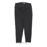 LEVI'S 710 Womens Jeans Black Slim Skinny Denim Raw W29 L24 Frayed Hem