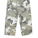 Womens Relaxed Fit Cotton Blend Grey & White Camouflage Cargo Trousers W24 L25