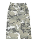 Womens Relaxed Fit Cotton Blend Grey & White Camouflage Cargo Trousers W24 L25