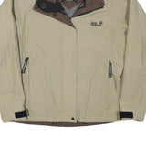 JACK WOLFSKIN Womens Beige & Brown Outdoor Jacket L Polyester Blend Zip Casual