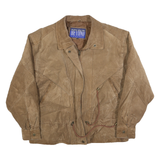 BEYOND LEATHER Womens Beige Suede Jacket S Woven Zip Closure Casual Outerwear